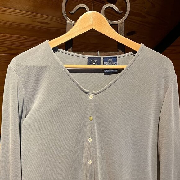 Woman's Gray Wrinkle Resistant Maxi Skirt Side Slits Super Comfortable Top Avail - Picture 7 of 8